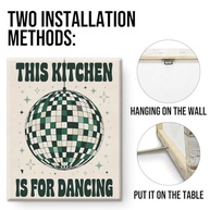 Quadro de Arte Moderno para Cozinha - This Kitchen Is for Dancing - Pôster emoldurado com design retrô disco ball para decoração de parede - imagem 4