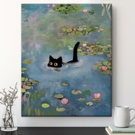 Arte de Parede Gato Preto Vintage 20x25cm - Decoração Engraçada para Casa - imagem 1