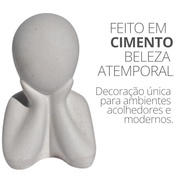 Estátua Decorativa Família Filho(a) 6cm em Cimento Artesanal - Design Exclusivo Branco - imagem 5