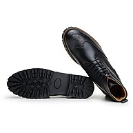 artesanal-elegancia-preto-couro-brogue-bota