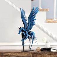 Estátua de Pegasus em Metal - Escultura Artesanal de Cavalo Voador para Decoração de Casa e Escritório - imagem 3