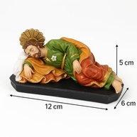 Imagem de São José Dormindo em Resina - 12,5cm | Escultura Religiosa com Pintura Artesanal - imagem 3