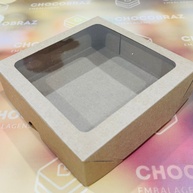 Caixa Kraft com Visor 15x15x4cm - Ideal para Doces e Artesanato - imagem 2