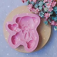 Molde Urso Coração: Silicone Premium para Artesanato - imagem 1