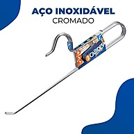 Cabides Resistentes: Kit 3 Aço Cromado Arthi - imagem 2