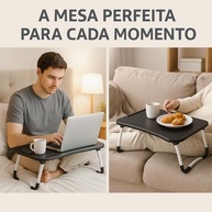 Mesa Dobrável Portátil Articulada para Notebook Laptop – Uso em Home Office Cama, Sofá e Escritório | Com Porta-Copos | Ergonômica, MDF Reforçado, Leve e Dobrável Porta Tablet Linha Premium - imagem 4