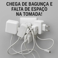 Adaptador Tomada Benjamin Articulado Bivolt com 2 USB: Carregue 4 Dispositivos com Praticidade! - imagem 3