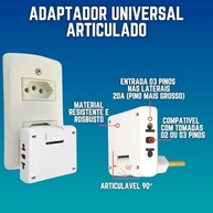 Kit 2 Adaptadores Tomada Articulado 2 e 3 Pinos Bivolt 10A/20A - Mais Espaço e Segurança! - imagem 5