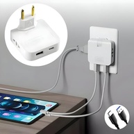 Adaptador Tomada Benjamin Articulado USB-C Bivolt 4 Dispositivos - Viagem e Casa - imagem 3