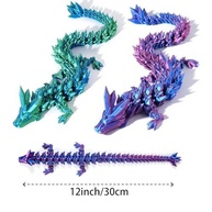 Dragão Impresso em 3D Articulado 12 Pol. - Brinquedo de Cristal para Decoração e Fidget (Roxo) - imagem 4