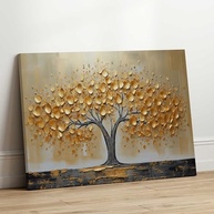 Quadro Decorativo Arvore Dourada 90x60cm - Impressão Premium para Quarto e Sala - imagem 4