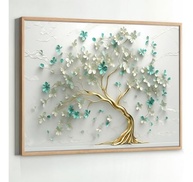 Quadro Decorativo Arvore Azul Verde 130x90cm - Arte Moderna para Sala e Quarto - imagem 4