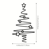 Arte de Parede de Árvore de Natal em Metal 30x17cm - Design Espiral com 6 Estrelas | Decoração Moderna para Ambientes Internos e Externos - imagem 3