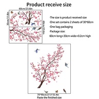 Decalques de Parede Árvore de Flor Rosa com Pássaros – Adesivos Decorativos para Quarto, Sala e Berçário - imagem 3