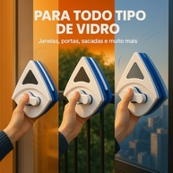 Limpador Magnético para Vidros Duplos com Corda de Segurança - Limpeza Simultânea em Ambas as Faces - imagem 4