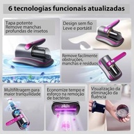 Aspirador Anti-ácaro Sem Fio com Super Sucção 8000Pa - Limpeza Profunda e Portátil para Sofás, Colchões e Estofados - imagem 4