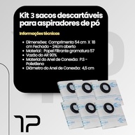 Conjunto com 3 Sacos Descartáveis para Aspirador Eletrolux - Compatível com Hidrovac, Acqua Power, Flex, A10 e GT - imagem 3