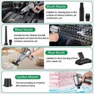 Pruie Mini Aspirador de Carro 19000Pa: Potência Sem Fio para Limpeza Impecável - imagem 5