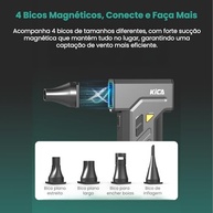 Soprador e Aspirador Portátil Sem Fio 161000RPM: Limpeza Profissional para Teclados, Carros e Mais! - imagem 5