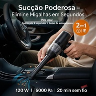 Mini Aspirador Portátil Premium 120W: Potência 6000PA, Sopra e Aspira, USB Recarregável, Filtro HEPA Lavável - Ideal para Carro, Teclado e Casa - imagem 4