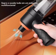 Aspirador de Pó e Soprador 2 em 1 Premium - Sem Fio 6000Pa Recarregável USB para Carro, Casa e Escritório (Preto) - imagem 4
