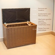 Puff Baú Organizador 80L com Assento em Suede – Estilo e Organização em um Só! - imagem 3