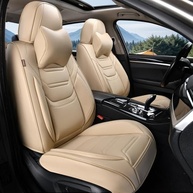 Capas de Assento de Carro Premium Bege em Couro Napa: Conforto e Estilo para a Maioria dos Veículos - imagem 2