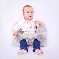 Assento de Bebê Confortável em Formato de Elefante Cinza - Apoio Ergonômico para Sentar com Estilo - imagem 2