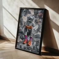 Quadro Decorativo Astronauta Leitor com Moldura - Espaço, Livros e Geeks | Decoração Nerd Moderna para Quarto e Sala - imagem 4