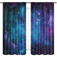 Cortinas Cinblue Outer Space para Galaxy - Design Astronômico com Bolso para Varão, 2 Painéis 107x160cm - imagem 5