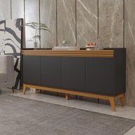 Buffet Aparador Ripado 4 Portas Astúrias 180cm com Pés de MDF | Design Moderno e Funcionalidade - imagem 2