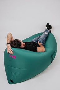 Sofá Inflável Portátil Hug One Verde Petróleo - Nylon Resistente, Até 200kg - imagem 5
