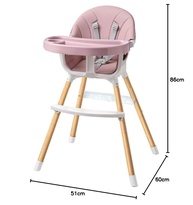 Cadeira de Refeição Premium Multmaxx Rosa - Assento Confortável e Altura Ajustável até 15kg - imagem 2