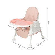 Cadeira de Alimentação Alta 3 em 1 Multifuncional Rosa até 24kg - Conforto e Segurança para seu Bebê - imagem 3