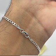 Pulseira Masculina Prata 925 Grumet 3mm – Elegância Atemporal - imagem 2