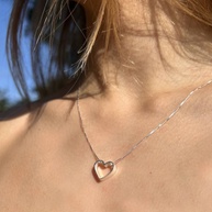 Colar Coração Vazado Prata 925: Elegância Atemporal - imagem 2