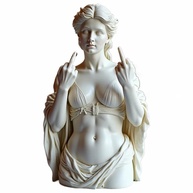 Estátua de Vênus com Atitude - Escultura de Resina com Estilo Romano e Toque Irônico - imagem 1