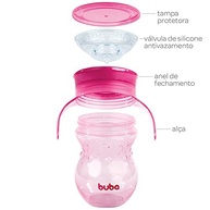 Copo 360º com Alça Rosa da Buba - Seguro, Atóxico e Antivazamento - imagem 5