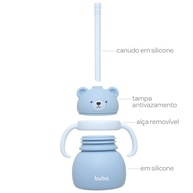 Copo em Silicone com Canudo Ursinho Azul - Seguro, Atóxico e Ideal para Bebês - imagem 4