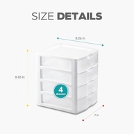 Gaveteiro Pequeno com 4 Gavetas Brancas - Nitronplast Atóxico e Resistente - imagem 3