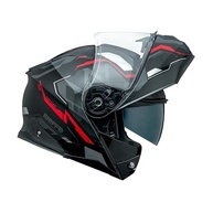 Capacete Escamoteável Bieffe B-Dynamic Attractie Preto e Vermelho c/ Óculos Interno - imagem 2