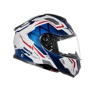 Capacete Moto Bieffe B-Dynamic Attractie Azul/Branco c/ Óculos Solar Interno e Viseira Transparente - imagem 3