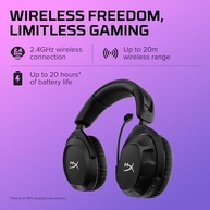 Headset Wireless HyperX Cloud Stinger 2 – Áudio Espacial DTS, Conexão 2,4 GHz, Bateria 20H, Conforto HyperX, Microfone Dobrável, Para Jogos e Streaming, Preto (676A2AA) - imagem 3