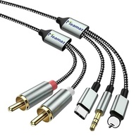 Meamaz Cabo 3 em 1 USB-C/Lightning para RCA: Áudio de Alta Fidelidade para seu Home Theater - imagem 2