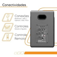 Monitor de Áudio Ssound SS-004 80W RMS: Som Imersivo com Bluetooth, Optical e USB - imagem 4
