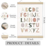 Pôster Educativo ABC Boho Neutro 30,5x40,6cm - Decoração de Sala de Aula Moderna - imagem 4