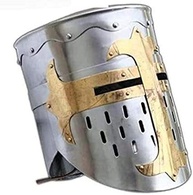 Capacete Cruzado Templário: Autêntica Armadura Medieval em Aço Carbono - imagem 2