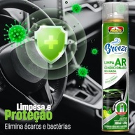 KIT 2 Limpa Ar Condicionado Carro Breeze Lima Limão Pro Auto 300ml - Refrescância e Higiene Profunda - imagem 4