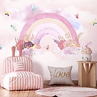 Papel de Parede Arco-Íris Algodão Doce: Personalizado e Autoadesivo - imagem 2