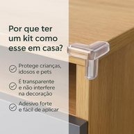 Kit com 4 Protetores de Quina em Silicone Transparente Autocolante – Proteção Total para Móveis Contra Impactos - imagem 4